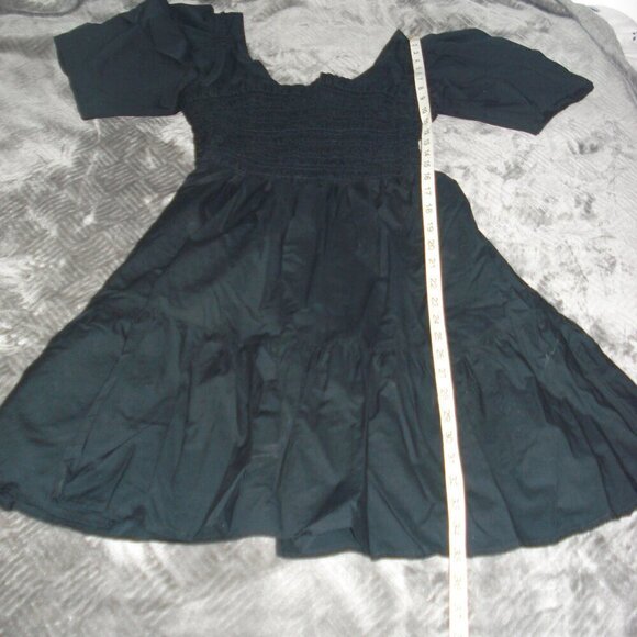 GAP Cottage Core Dress Women's Size Medium Puff Sleeve Smocking Stretchy Short - Picture 5 of 11